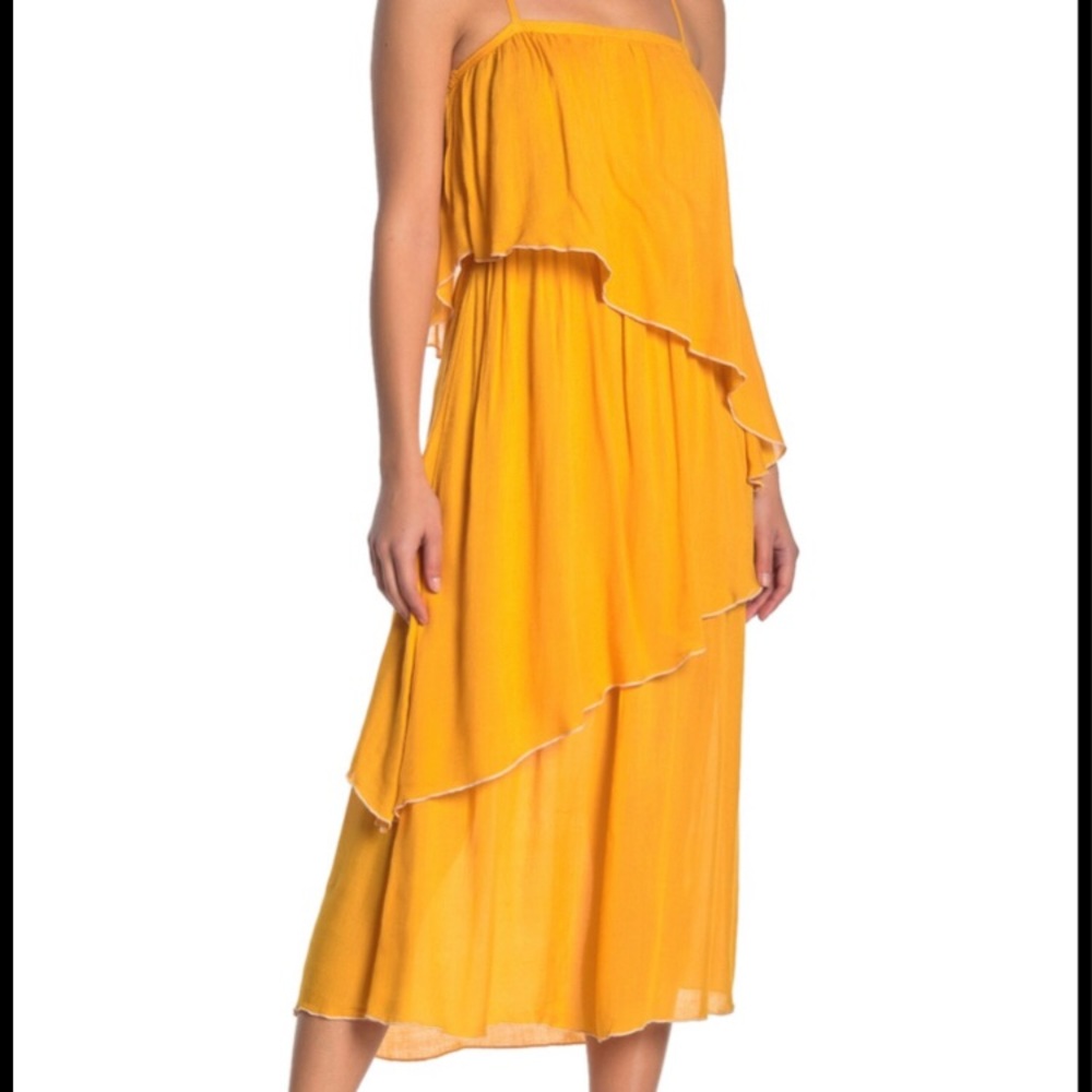O’Neill golden ruffle dress sz m
